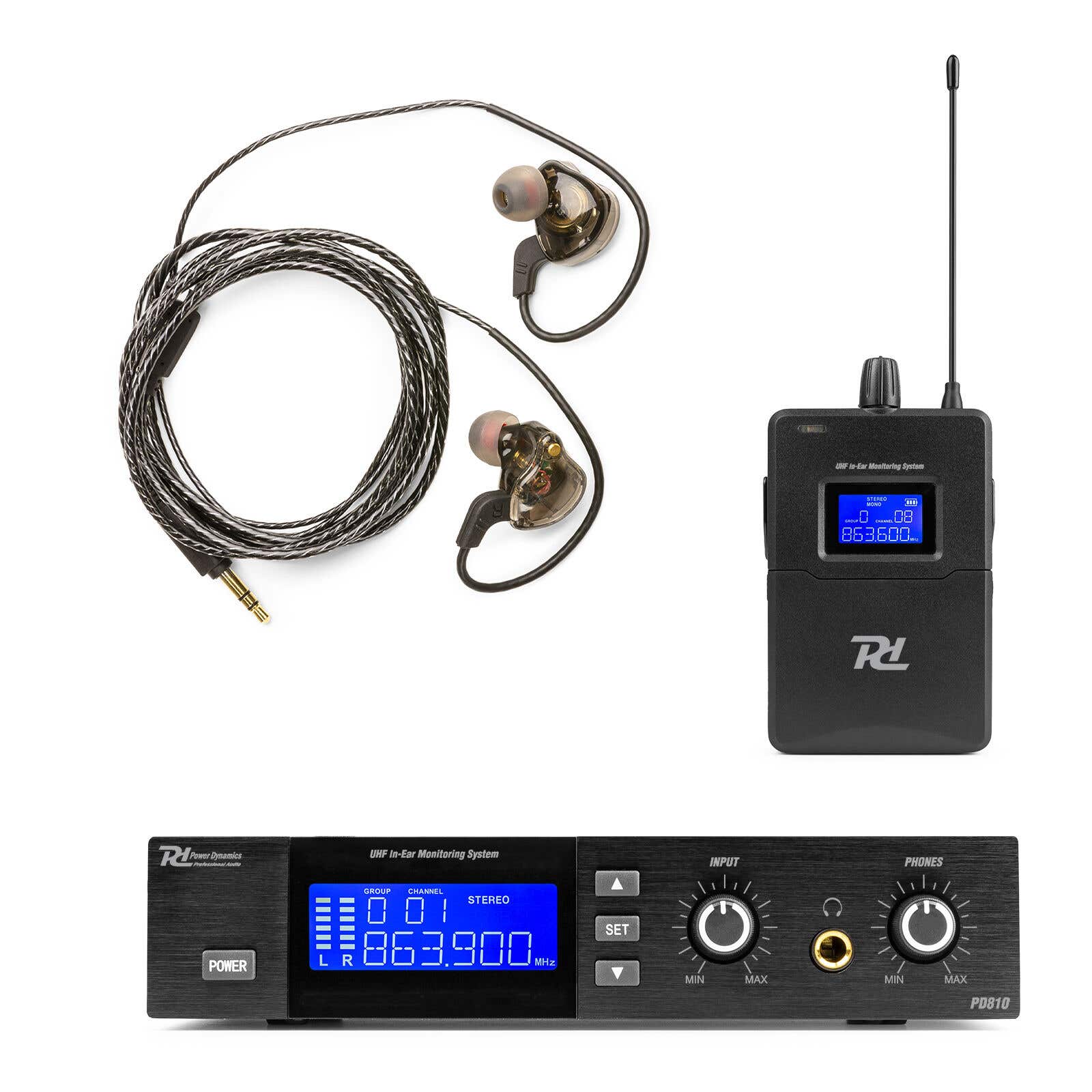 Power Dynamics PD810 – Professionelles UHF In-Ear Monitorsystem drahtlos