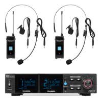 Power Dynamics PD522B Mikrofonsystem mit 2 UHF Taschensendermikrofonen - 2x 100 Kanäle - Mit Koffer