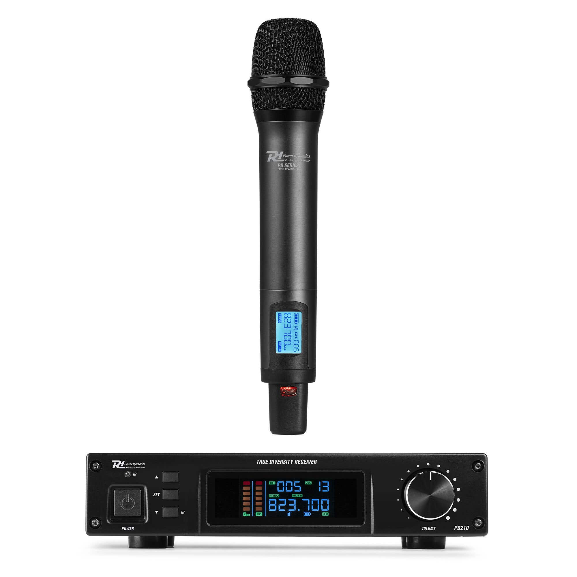 B-Ware - Power Dynamics PD210 UHF Drahtloses Mikrofon System – True Diversity, 160 Kanäle, Rack kompatibel