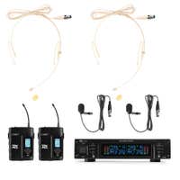 Power Dynamics PD22B UHF-System mit 2 drahtlosen Taschenmikrofonen – 2x 80 Kanäle – mit Koffer