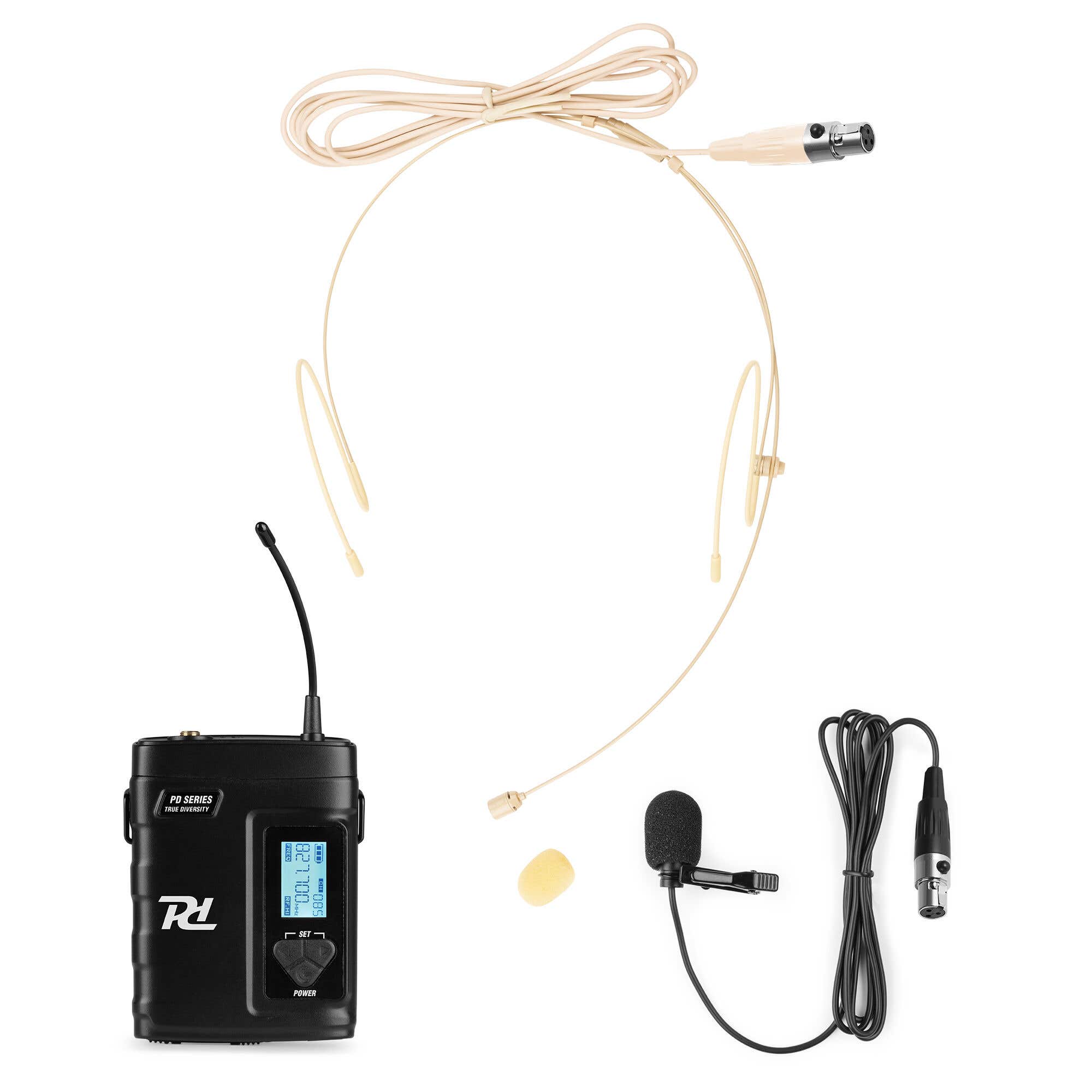 Power Dynamics PD220BP Taschensender mit Headset- und Ansteckmikrofon