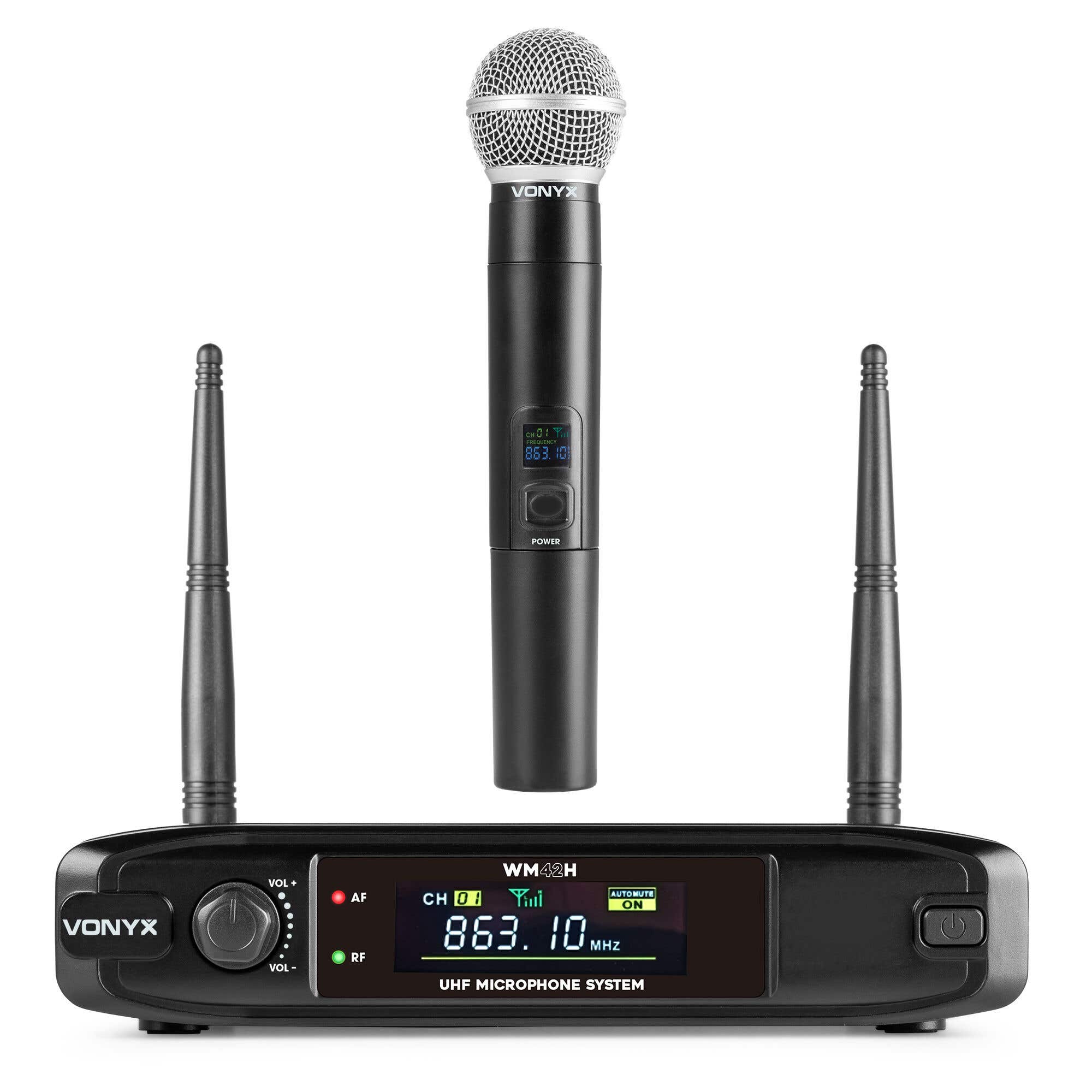 Vonyx WM42H Funkmikrofon - Set mit Handmikrofon und Empfänger - UHF - Für Gesang und Sprache