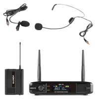 Vonyx WM42B Funkmikrofon Headset - Set mit Bodypack und Ansteckmikrofon - UHF