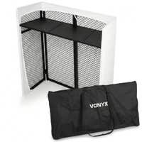 Vonyx DBC105 DJ Pult - Klappbarer mobiler DJ Tisch inkl. 2 Lycra-Tücher & Tasche - 25 kg belastbar