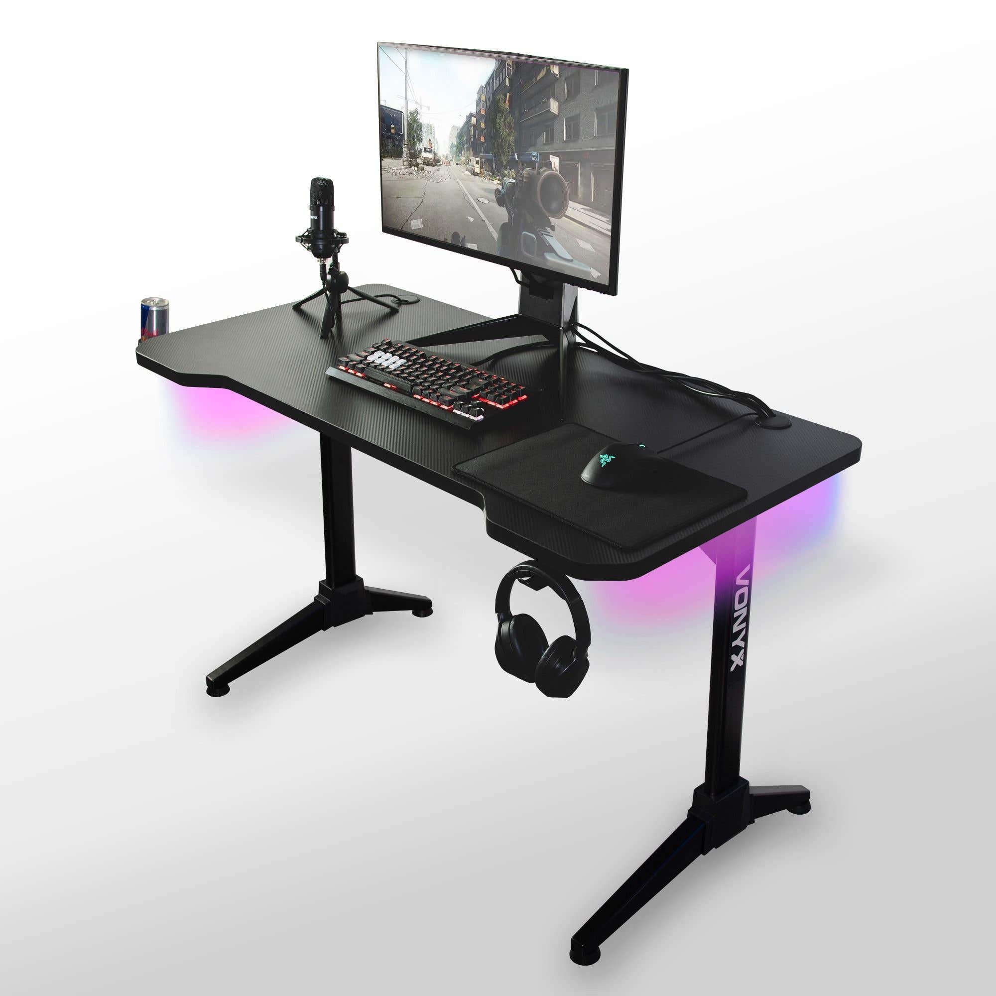 Vonyx DB20 Gaming-Tisch mit LED-Beleuchtung - 120cm - Schwarz