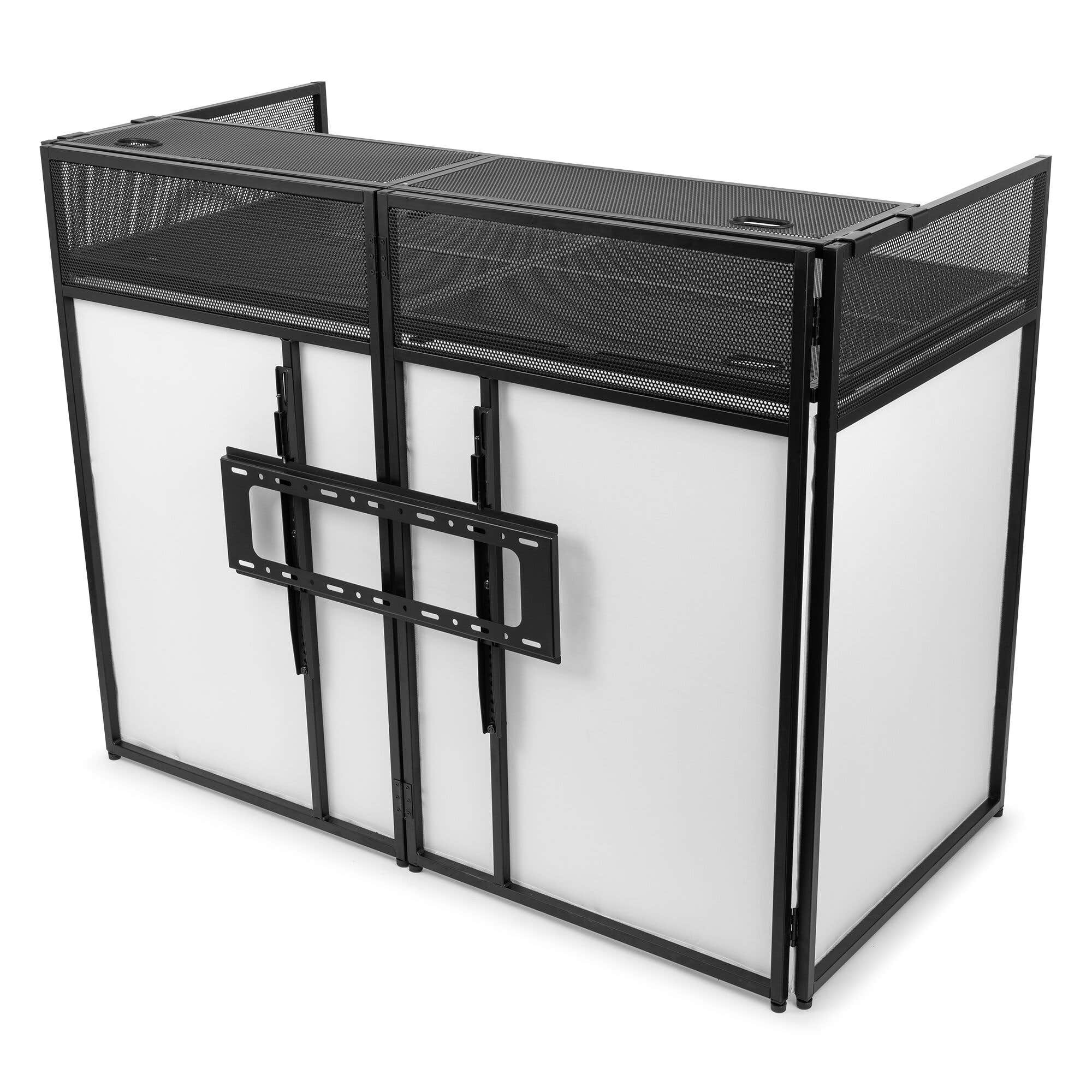 B-Ware - Vonyx DB6 DJ Tisch klappbar - Mobiler DJ Tisch mit TV-Halterung - Inkl. Tragetasche