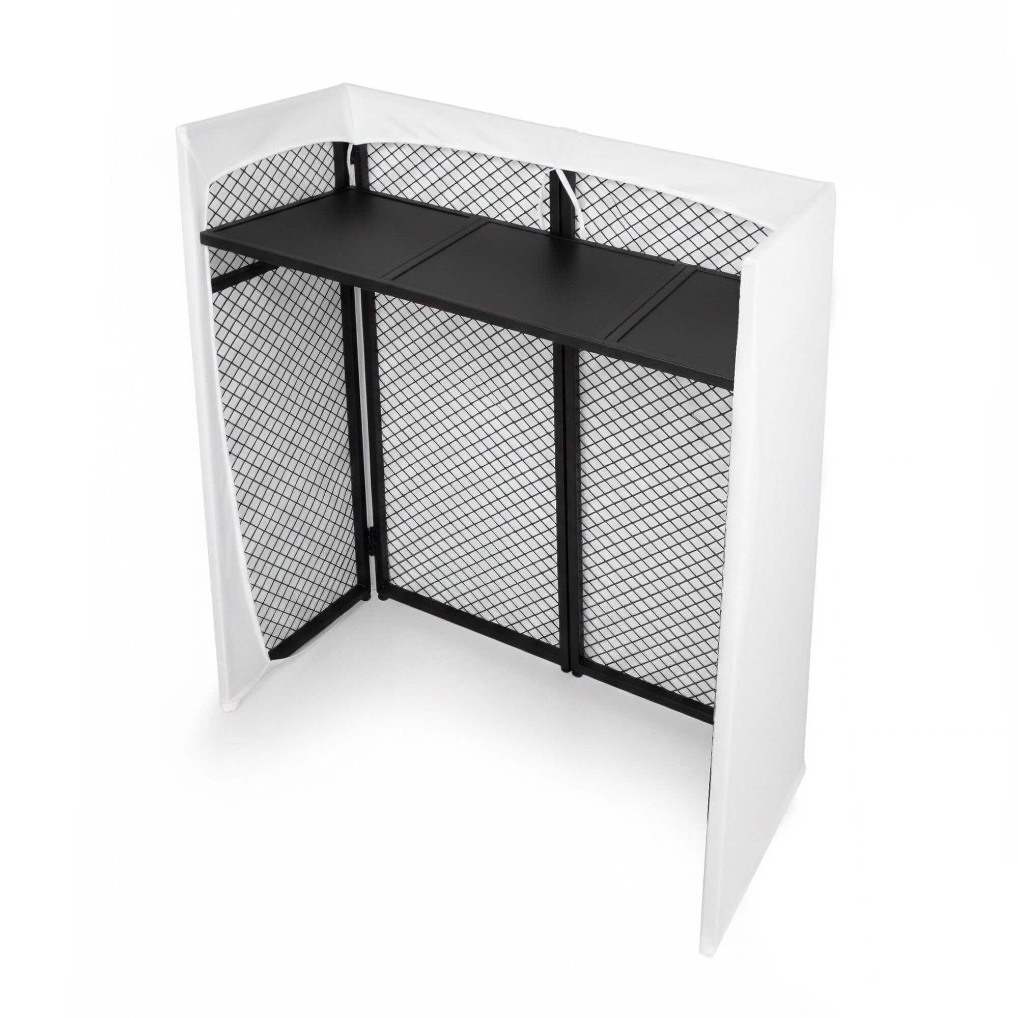 Vonyx DBC105 DJ Pult - Klappbarer mobiler DJ Tisch inkl. 2 Lycra-Tücher & Tasche - 25 kg belastbar