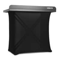 Vonyx DBE100 DJ Pult - Klappbarer mobiler DJ Tisch inkl. Lycra-Tüch & Tasche - 1m breit