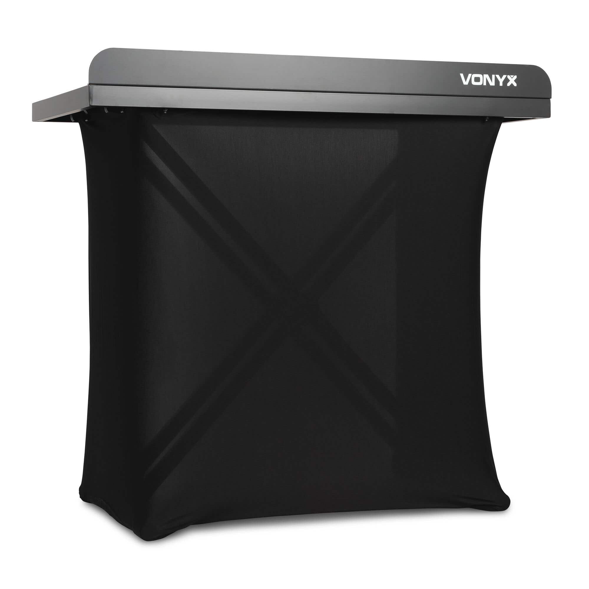 B-Ware - Vonyx DBE100 DJ Pult - Klappbarer mobiler DJ Tisch inkl. 2 Lycra-Tücher & Tasche - 1m breit
