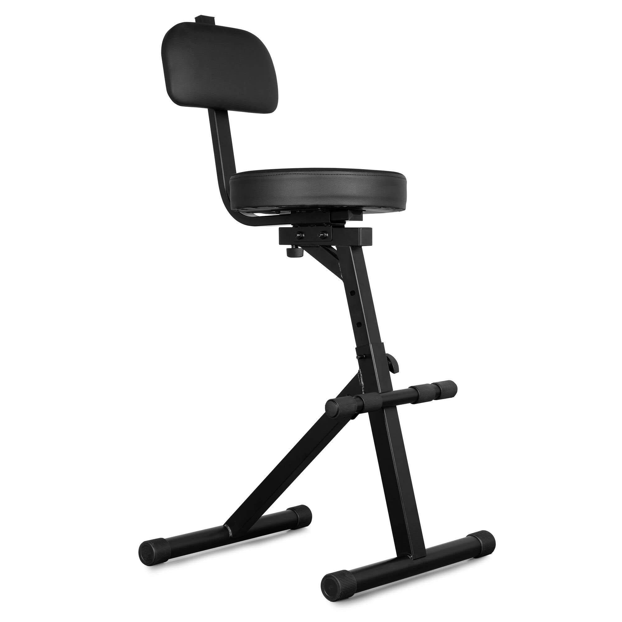 Vonyx GST15 Gitarrenhocker - Gitarrenstuhl mit Rückenlehne - höhenverstellbar - Für Gigs