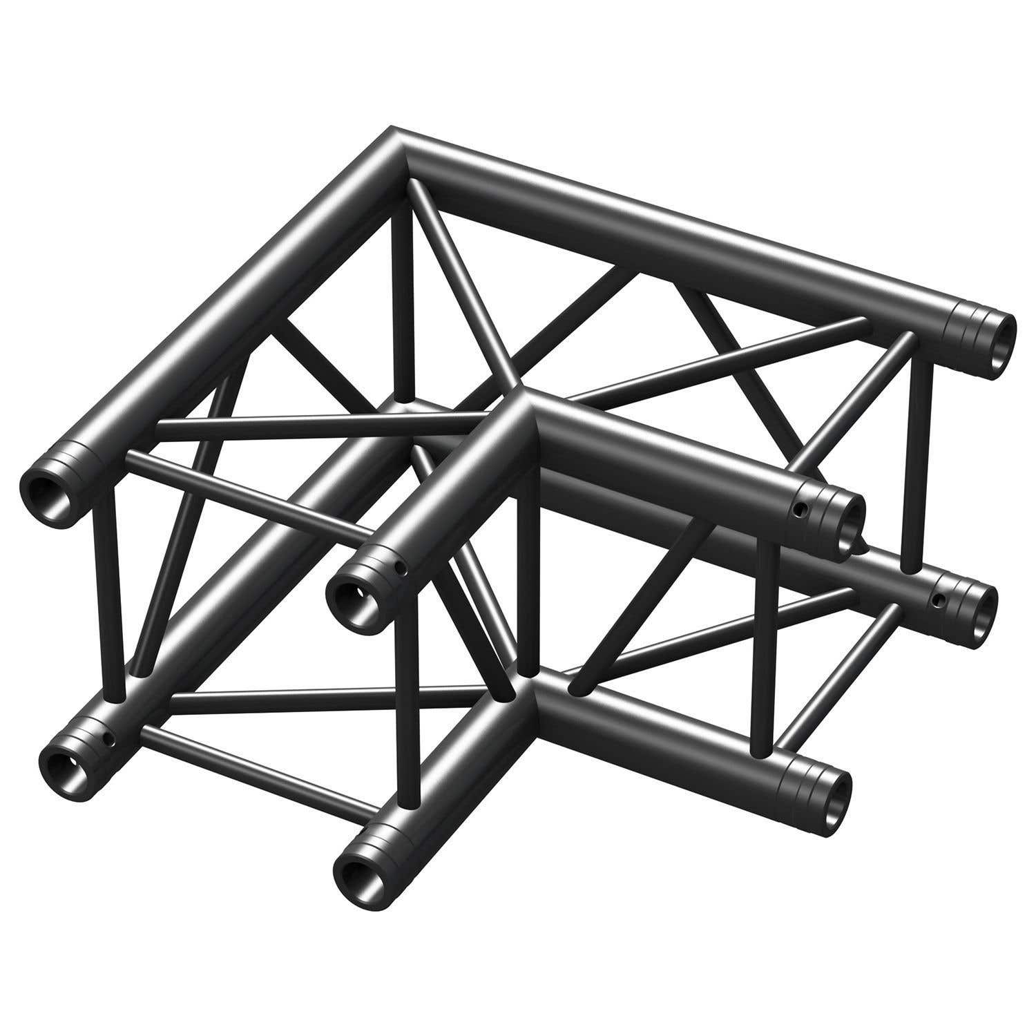 BeamZ Truss P30-C21B Vierkanttraverse schwarz 90° 2-Wege-Winkel