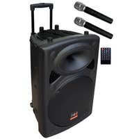E-Lektron EL38-M MK-III Mobiler Lautsprecher mit Akku – Partybox mit 2 Funkmikrofonen