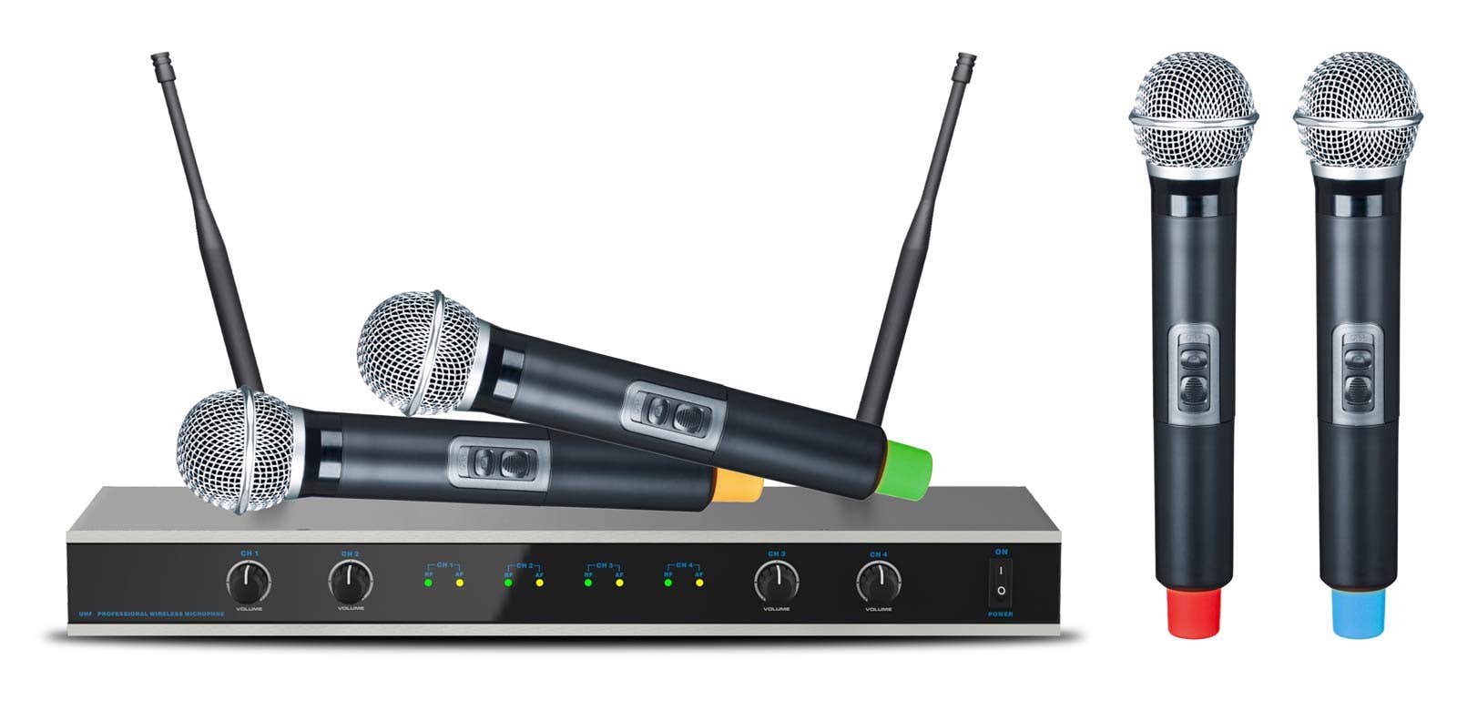 E-Lektron IU-4011 kabelloses UHF Mikrofonset - 4 Handmikrofone