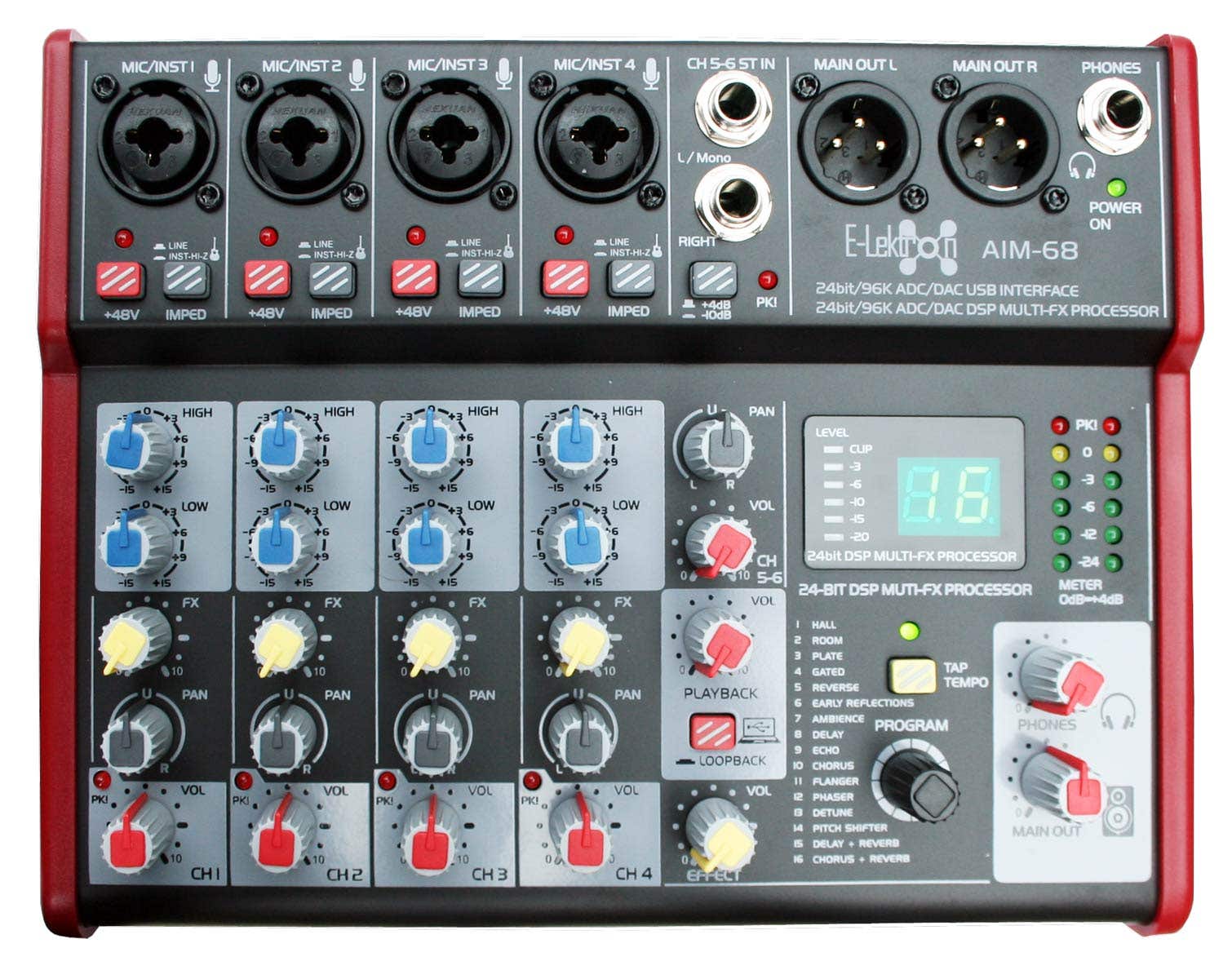 E-Lektron AIM-68 6 Kanal Mischpult mit USB Interface