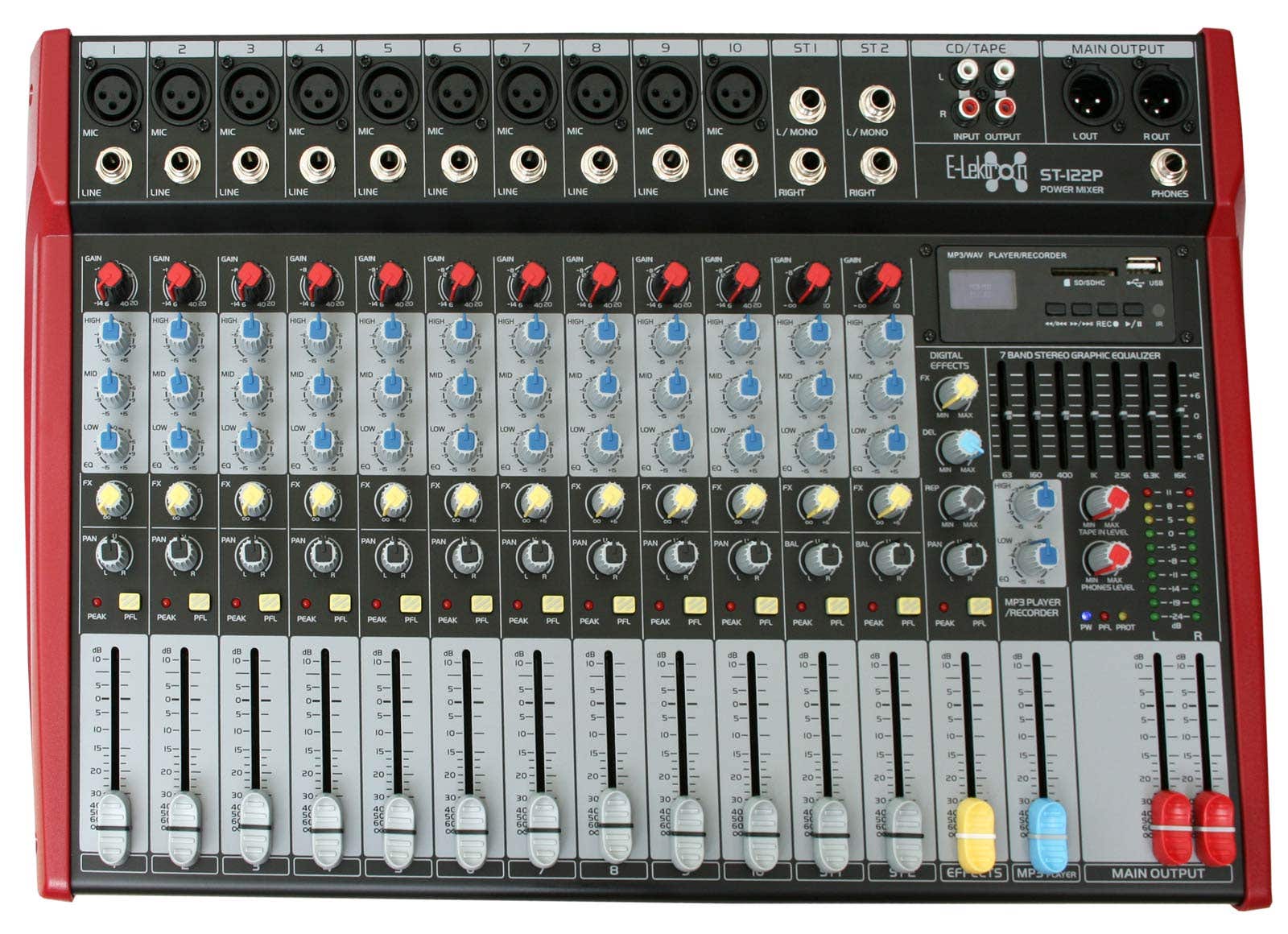 E-Lektron ST-122P Mischpult mit integriertem Verstärker und Bluetooth