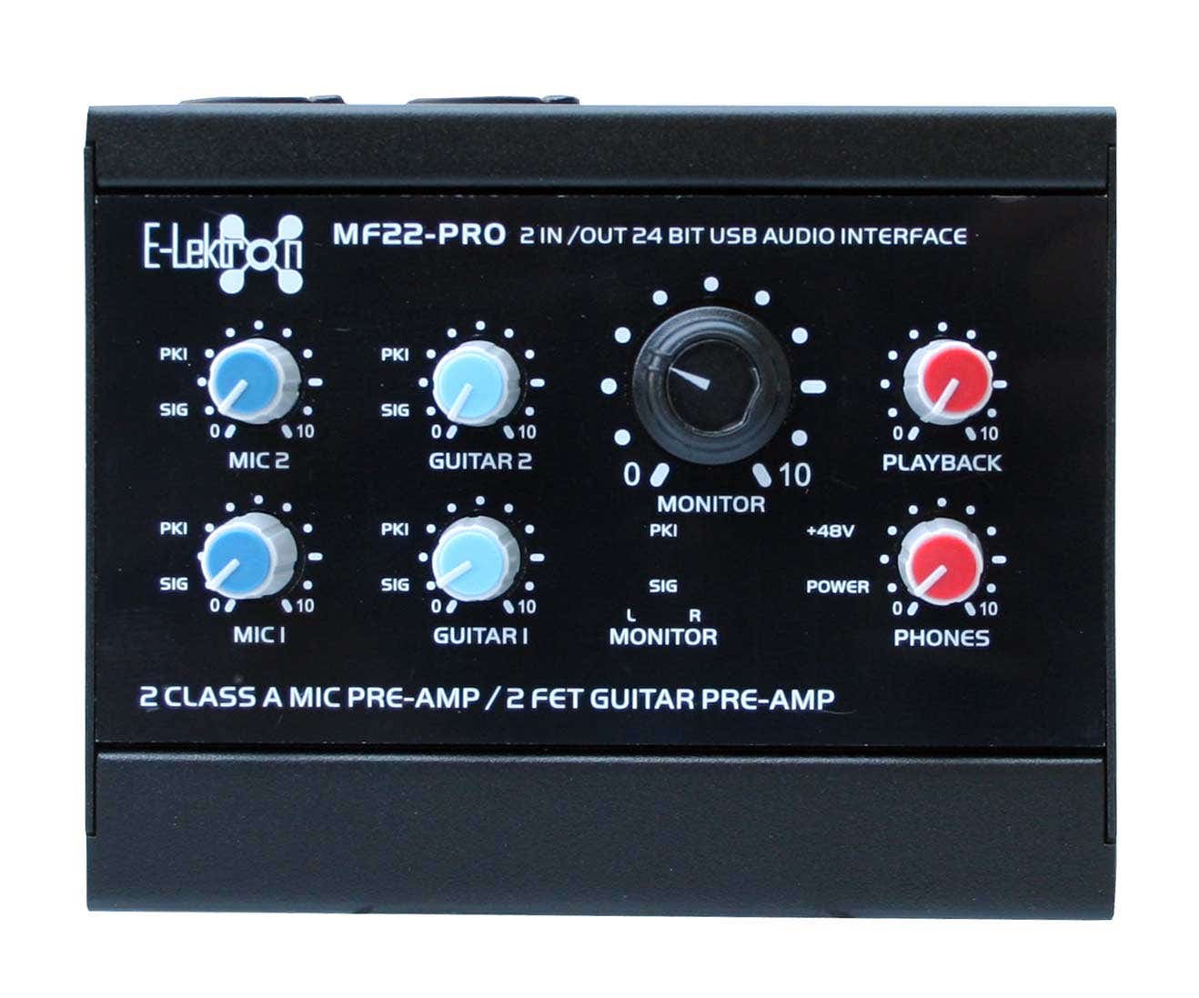 E-Lektron MF22-PRO USB Audio Interface mit Phantomspeisung