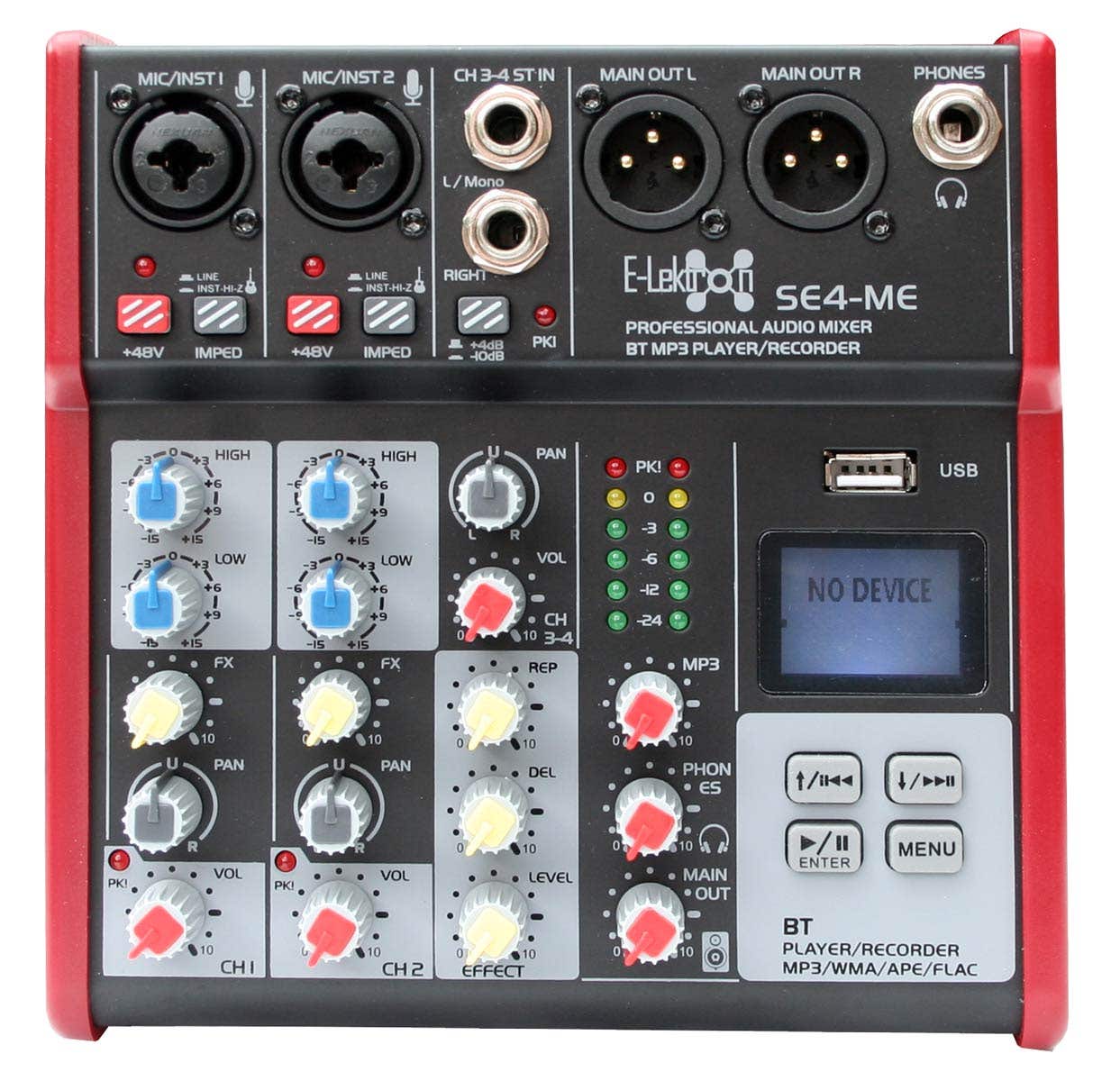 E-Lektron SE-4 Live Mischpult mit Bluetooth und USB Aufnahmefunktion