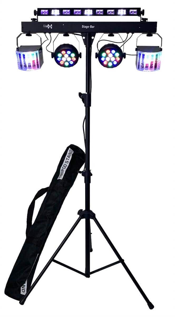 E-Lektron Stage-Bar RGBW LED Lichtset – Partybar mit DMX, Stativ & Tragetaschen