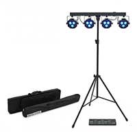 B-Ware - E-Lektron Power Bar – LED PAR Lichtset – Partybar mit Fußsteuerung, Stativ & Tragetaschen