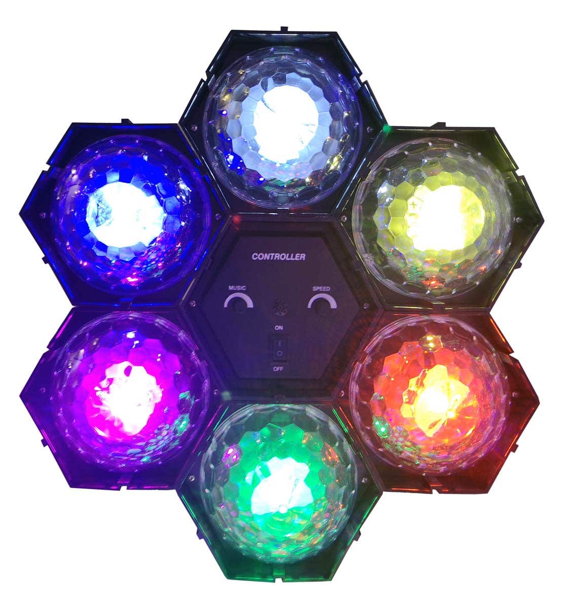 E-Lektron Astra 6+1 LED Lichteffekt – Musikgesteuert – Retro Discolichter – Modularer Aufbau