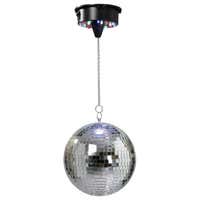 E-Lektron Spiegelkugel-Set - 25 cm Discokugel - Mit Batteriemotor & LED-Beleuchtung