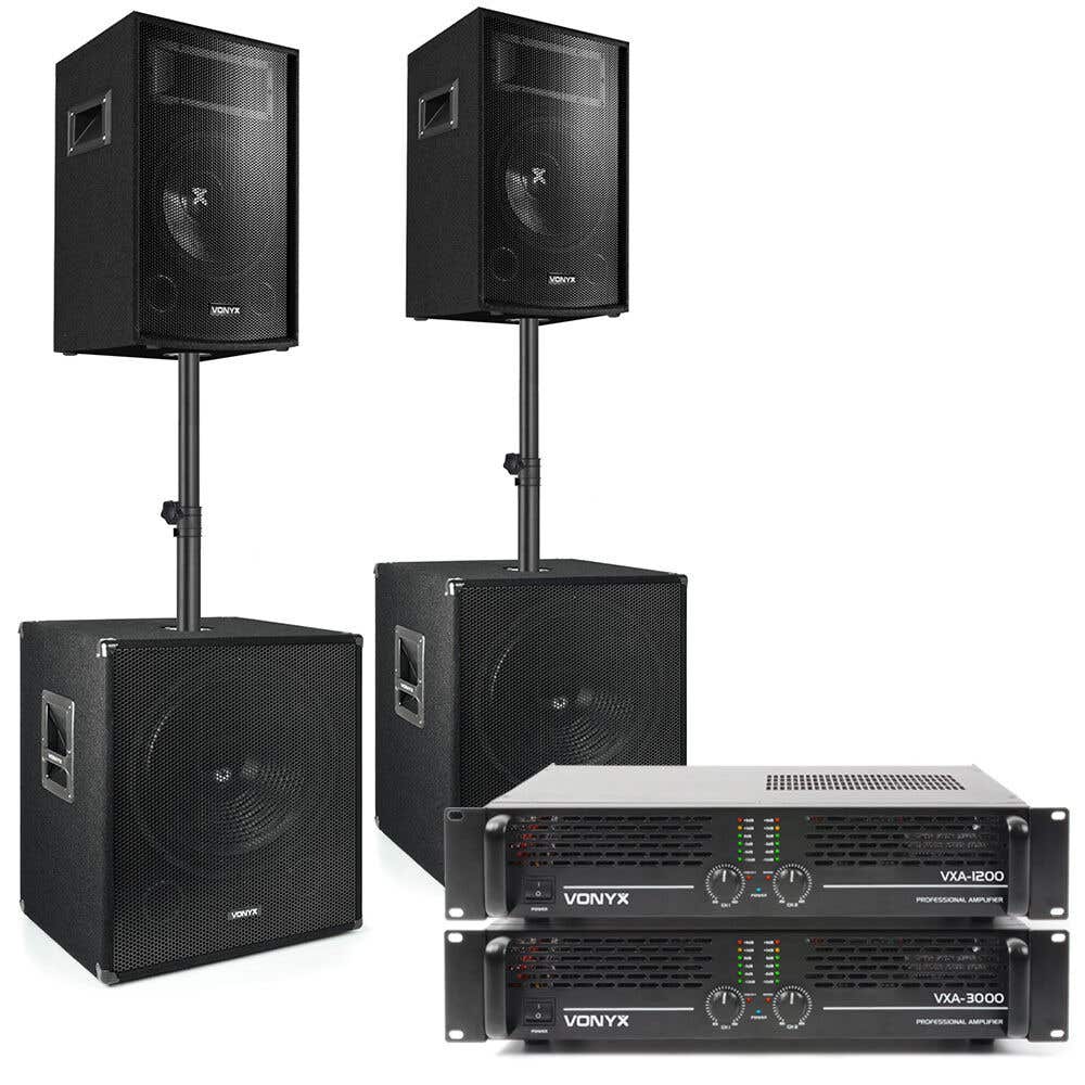 Vonyx 1700 Watt PA Lautsprecher Set - DJ Boxen - DJ Anlage 2.2 - passiv