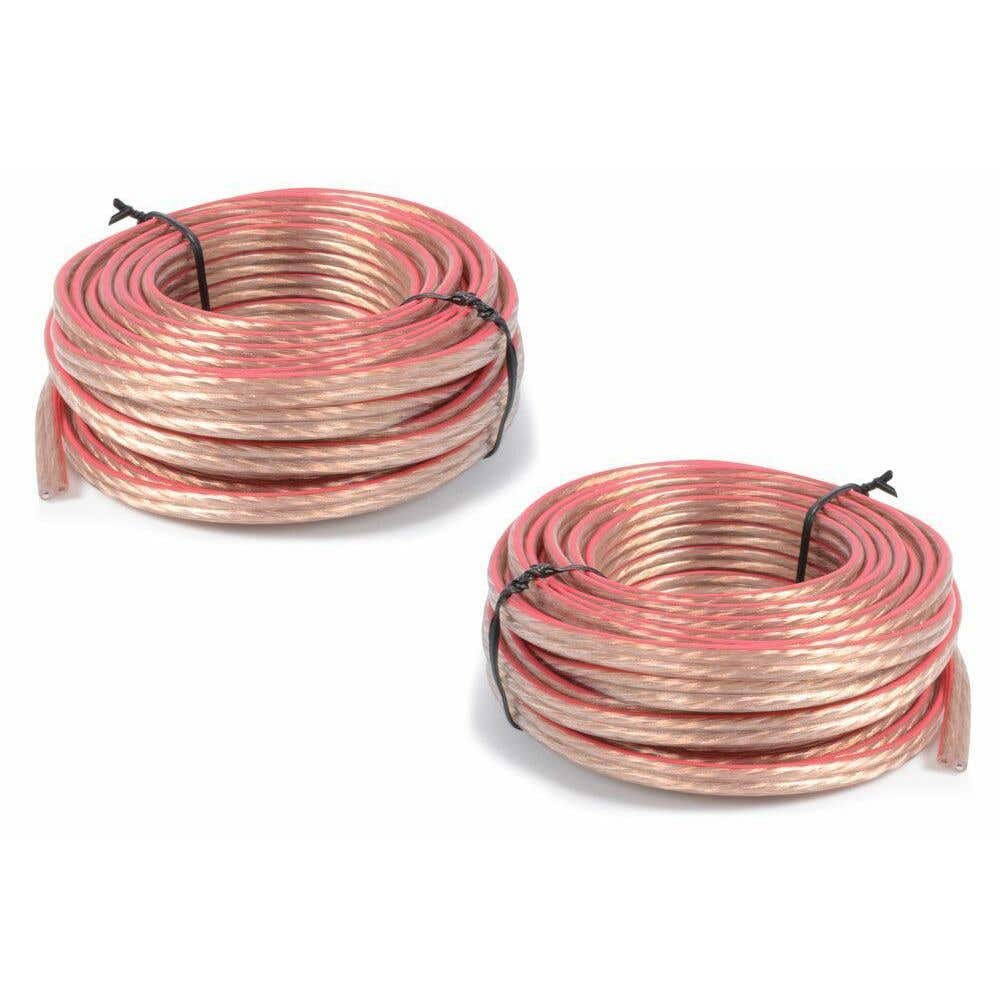 SkyTec 2 Rollen Lautsprecherkabel 1,5 mm² mit Polaritätsanzeige 10 Meter