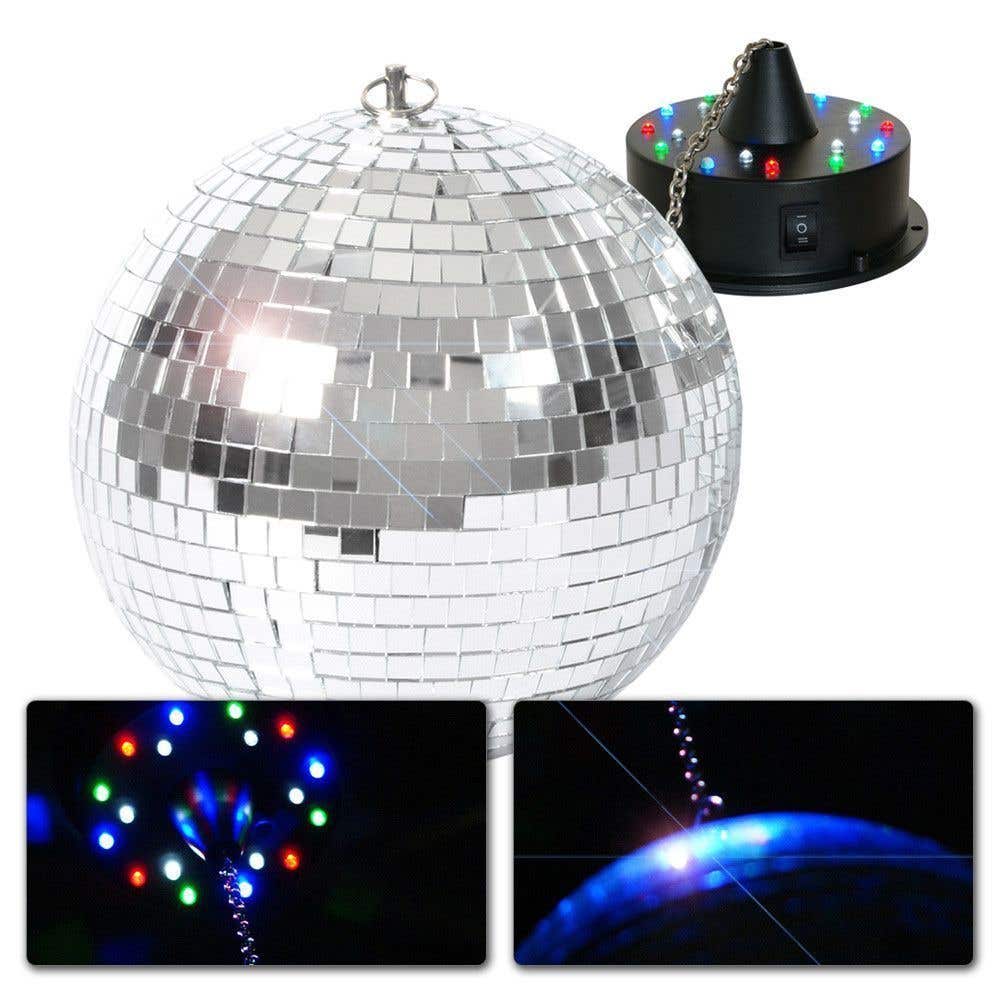 BeamZ Discokugel 20 cm mit Motor und LED-Lichtern