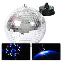 BeamZ Discokugel 30 cm mit Motor und LED-Lichtern