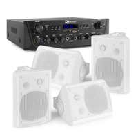 Beschallungsanlage mit Bluetooth, Radio und MP3 - optimal fürs Gastgewerbe - Weiß
