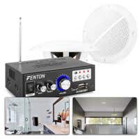 5-Zoll Deckenlautsprecher Set für's Badezimmer - Wasserdicht mit externen Bluetooth Verstärker - Bluetooth