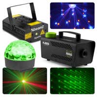 BeamZ Partylicht - Laser Disco Set mit Jelly Ball, Laser & Nebelmaschine