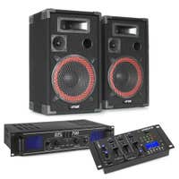 SkyTec Komplette 700W DJ-Anlage mit Bluetooth und USB