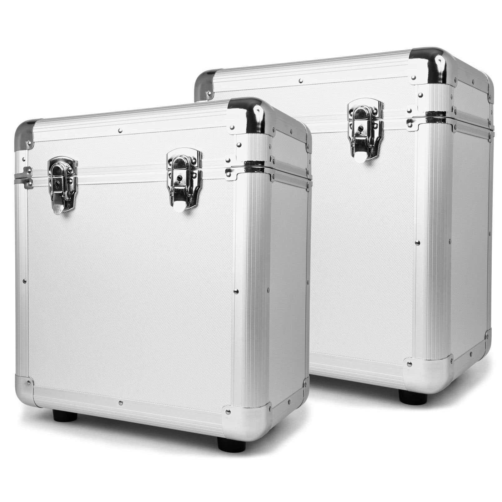Power Dynamics RC80 12" Plattenkoffer Silber (2er Set)