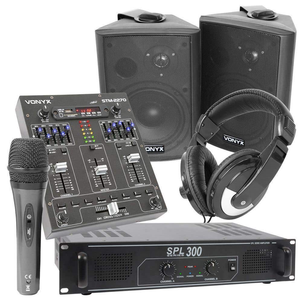 SkyTec Soundanlage DJ Set für Anfänger mit u.a. Bluetooth Mixer