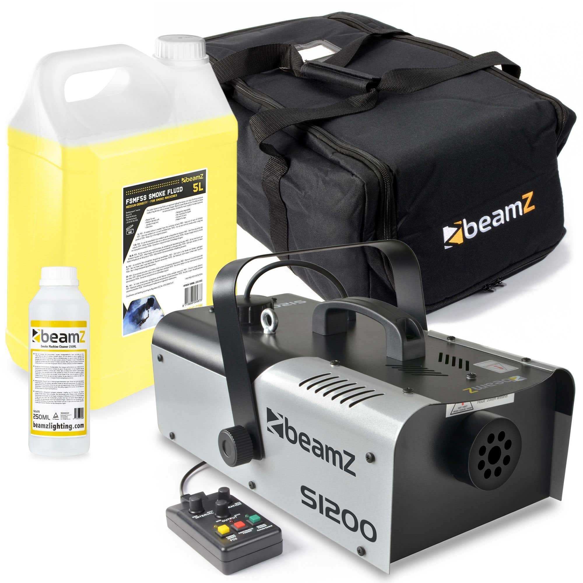 BeamZ Nebelmaschine Kombi-Pack inklusive 1200 W Nebelmaschine & Tasche