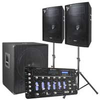 Vonyx 2.1 DJ-Live-Komplettset 1600 Watt mit Mischpult und Kabeln