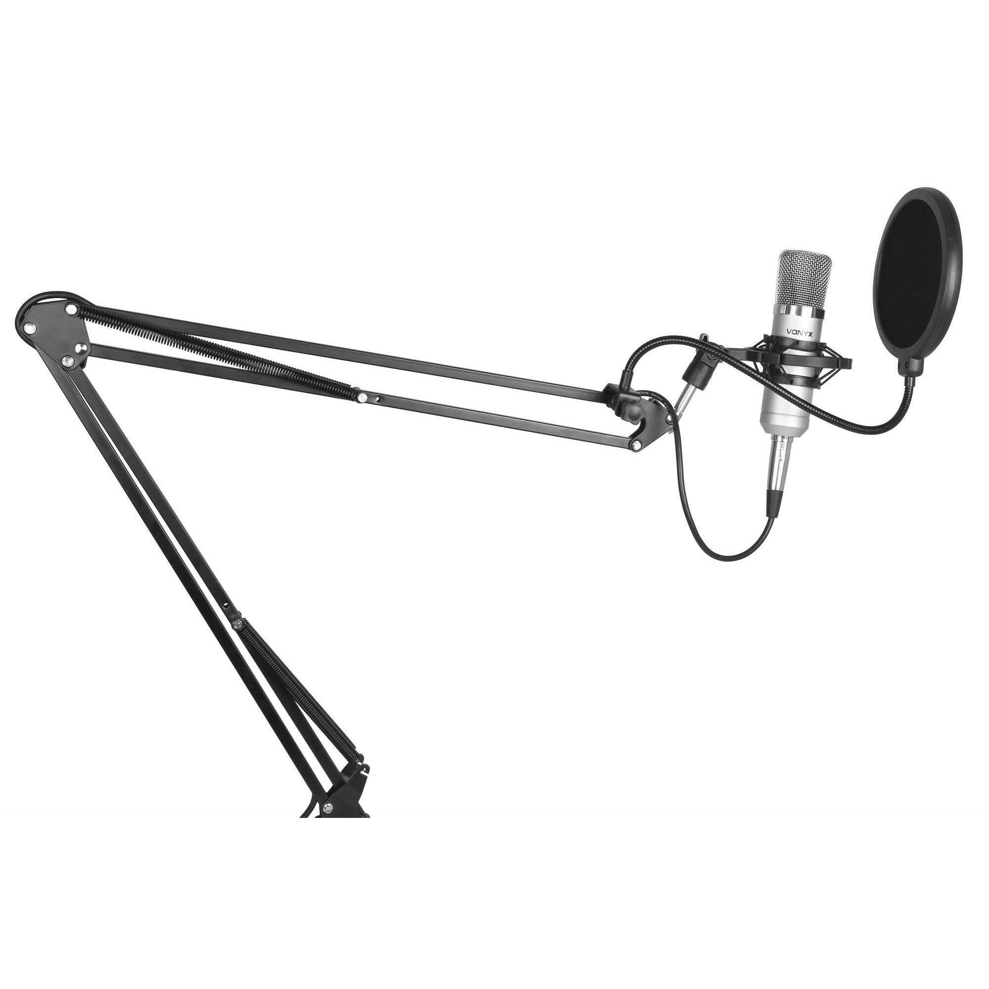 Vonyx CM400 Studiomikrofon mit verstellbarem Arm und Popfilter