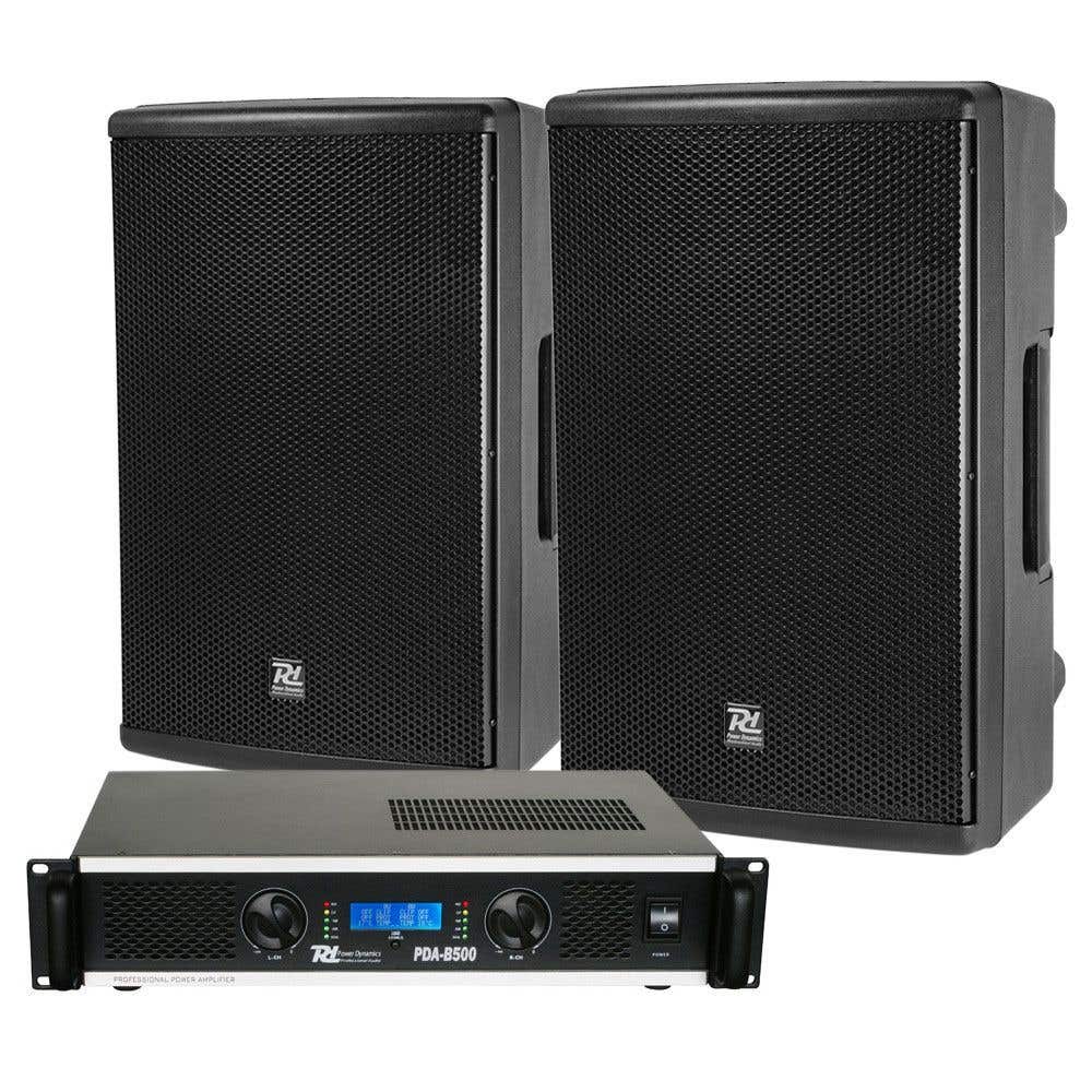 Power Dynamics Soundsystem mit 2x PD412P 12" Lautsprechern - 2400 W