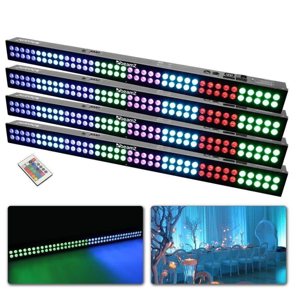 BeamZ LED BAR Set mit 4x LCB803 RGB LED BAR und 3 DMX Kabeln