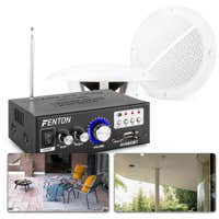 Fenton TS05 Wasserfestes Einbau-Lautsprecherset mit Verstärker – Bluetooth – 5 Zoll