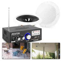 Outdoor Deckenlautsprecher Set 6,5" mit Verstärker