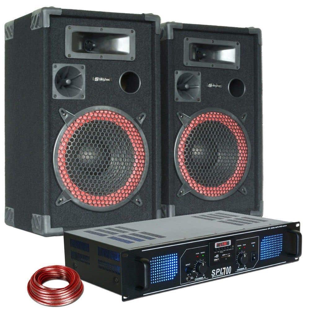 MAX 700 W DJ PA-Lautsprecher- und Verstärkerkombination mit MP3 und USB
