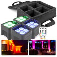 4er-Set BeamZ BBP94 Akku-LED-Uplights 40 W pro Stk. mit Tasche
