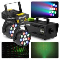 BeamZ Lichtset mit Laser, PAR-Spots und 500 W Nebelmaschine