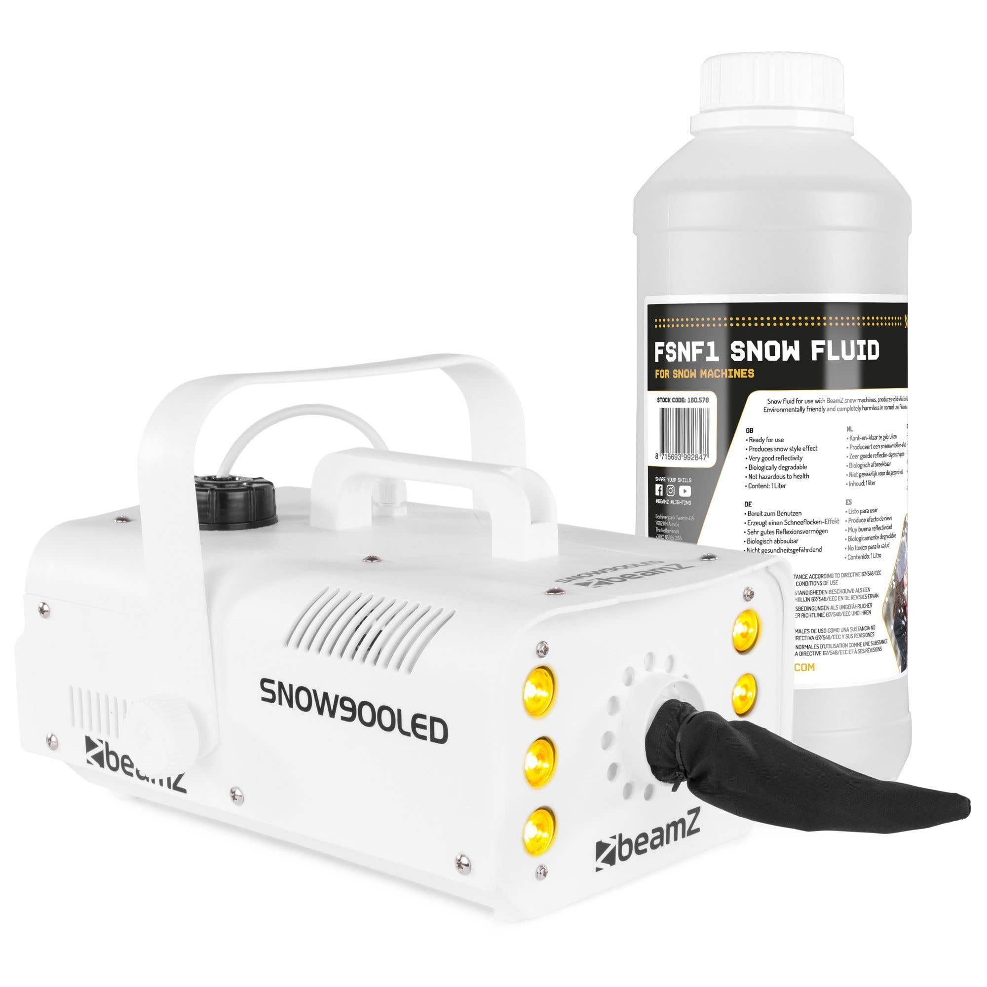 BeamZ SNOW900LED Schneemaschine mit 1 Liter Schneefluid