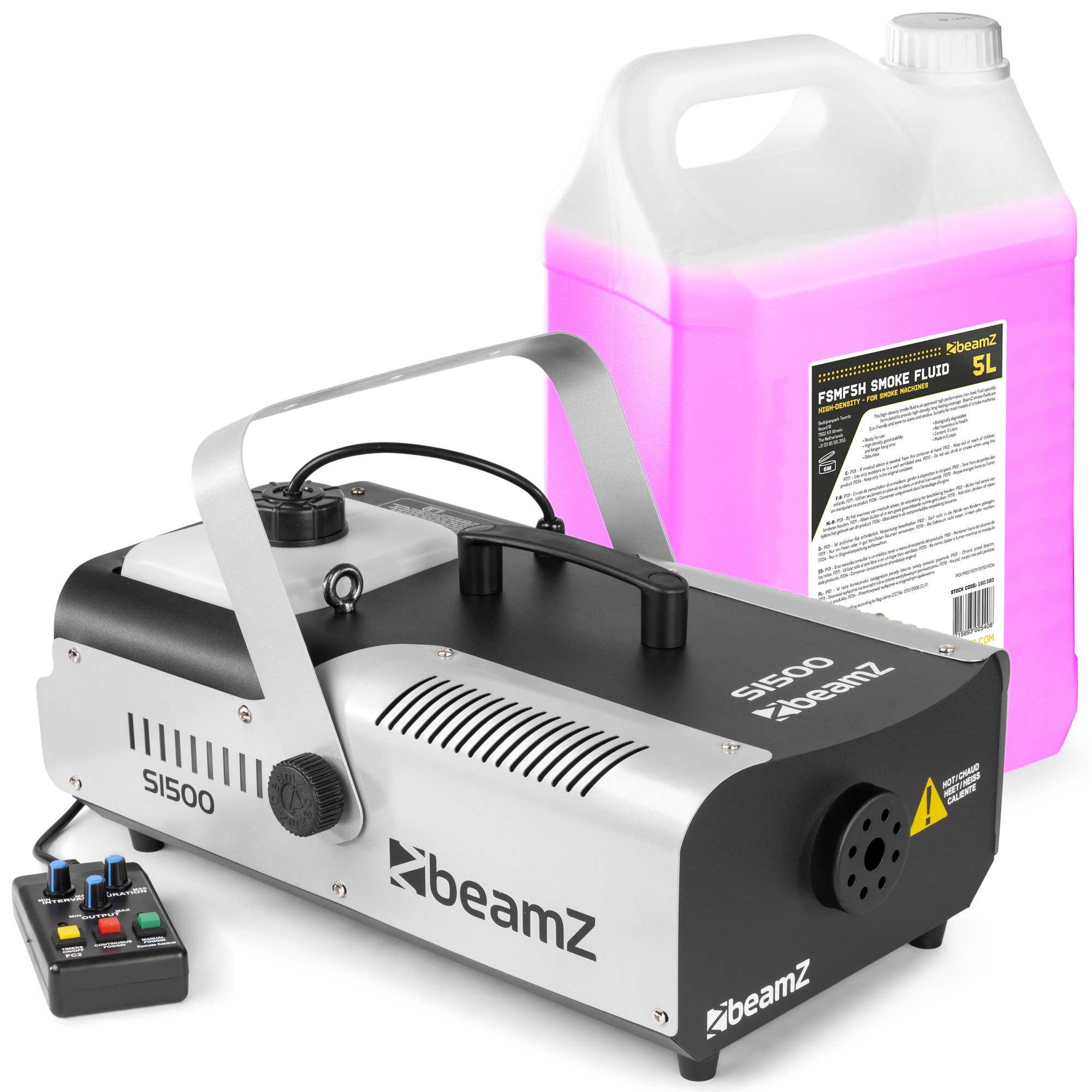 BeamZ S1500 Nebelmaschine 1500 W mit 5 Litern Nebelfluid