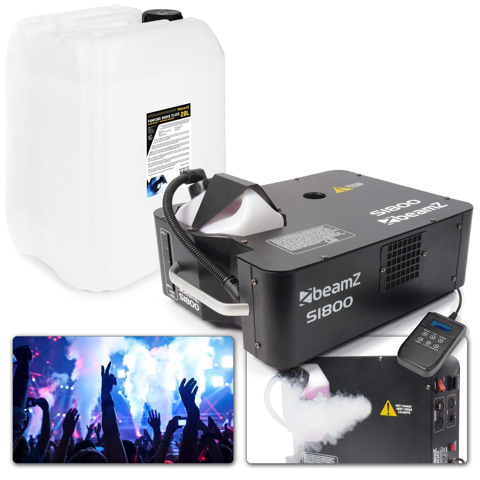 BeamZ S1800 vertikale/horizontale Nebelmaschine inkl. 20 Liter Nebelfluid