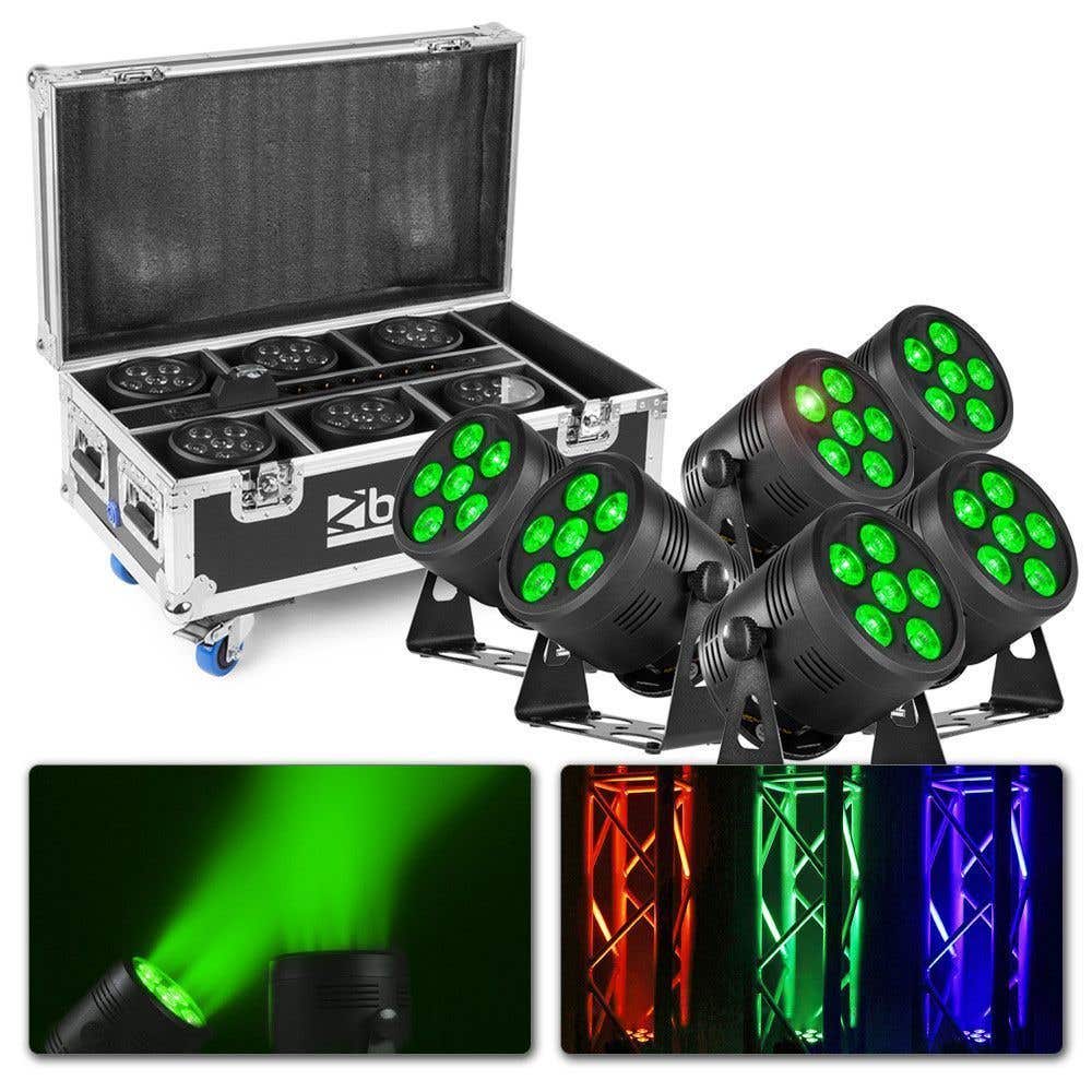 BeamZ BBP66 Uplight Lichtset mit 6x BBP66 Uplights im Flightcase