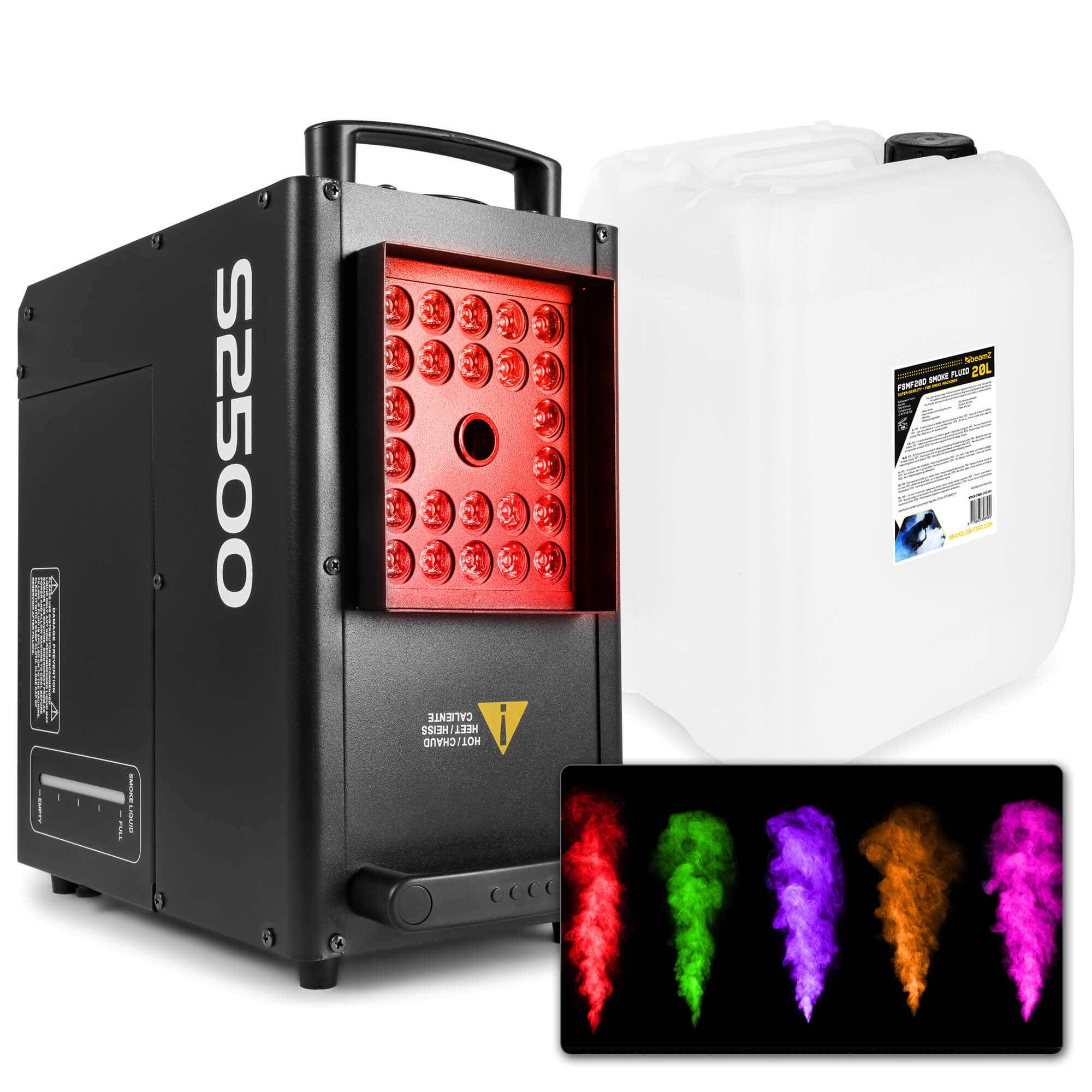 BeamZ S2500 Vertikale Nebelmaschine mit 20 Liter Nebelfluid